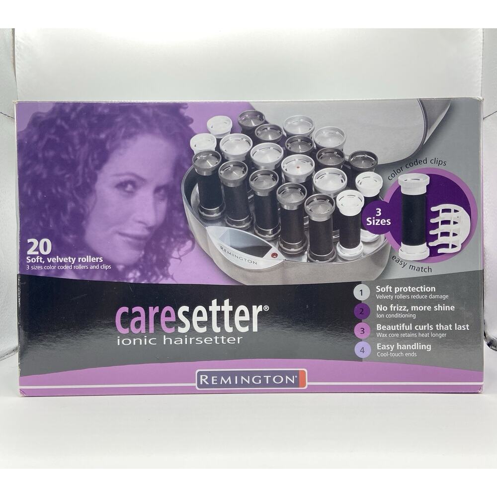 Remington Hot Rollers Ionic Protective 3 Size Velvet Curlers KF-20i Cool Touch